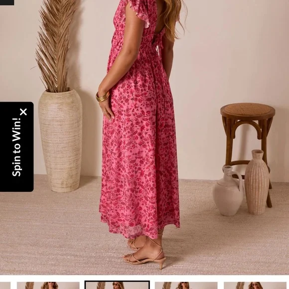 Vici Pink Floral Maxi Dress - Picture 2 of 2